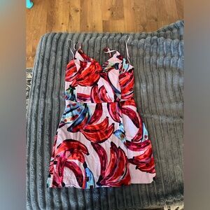 House of Harlow 1960 Pink Tropical Banana Print Romper